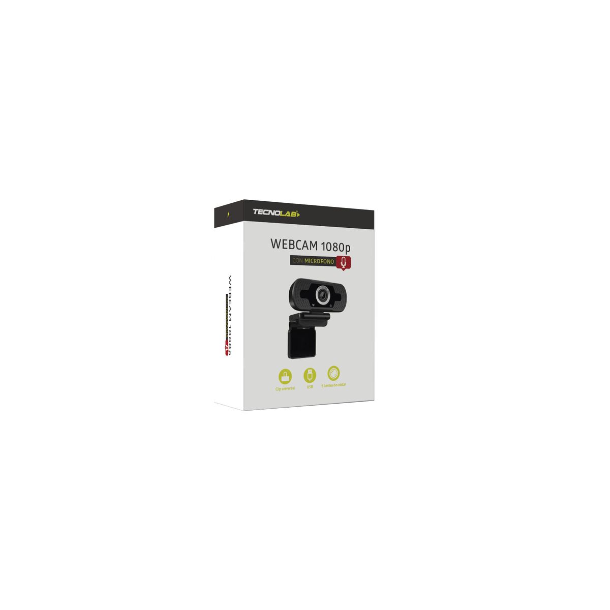 TECNOLAB - Cámara Web Cam 1080P Con Micrófono Y Clip Sujetador - PS