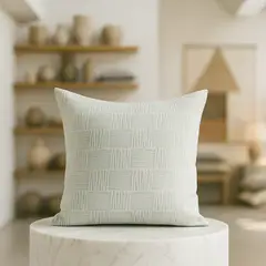 ARMONIA - Funda de almohadón 45x45 tribal verde claro decoración CL 694