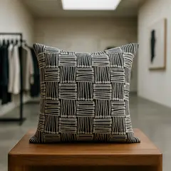 ARMONIA - Funda cojín decorativa negra 45x45 sofá dormitorio 694