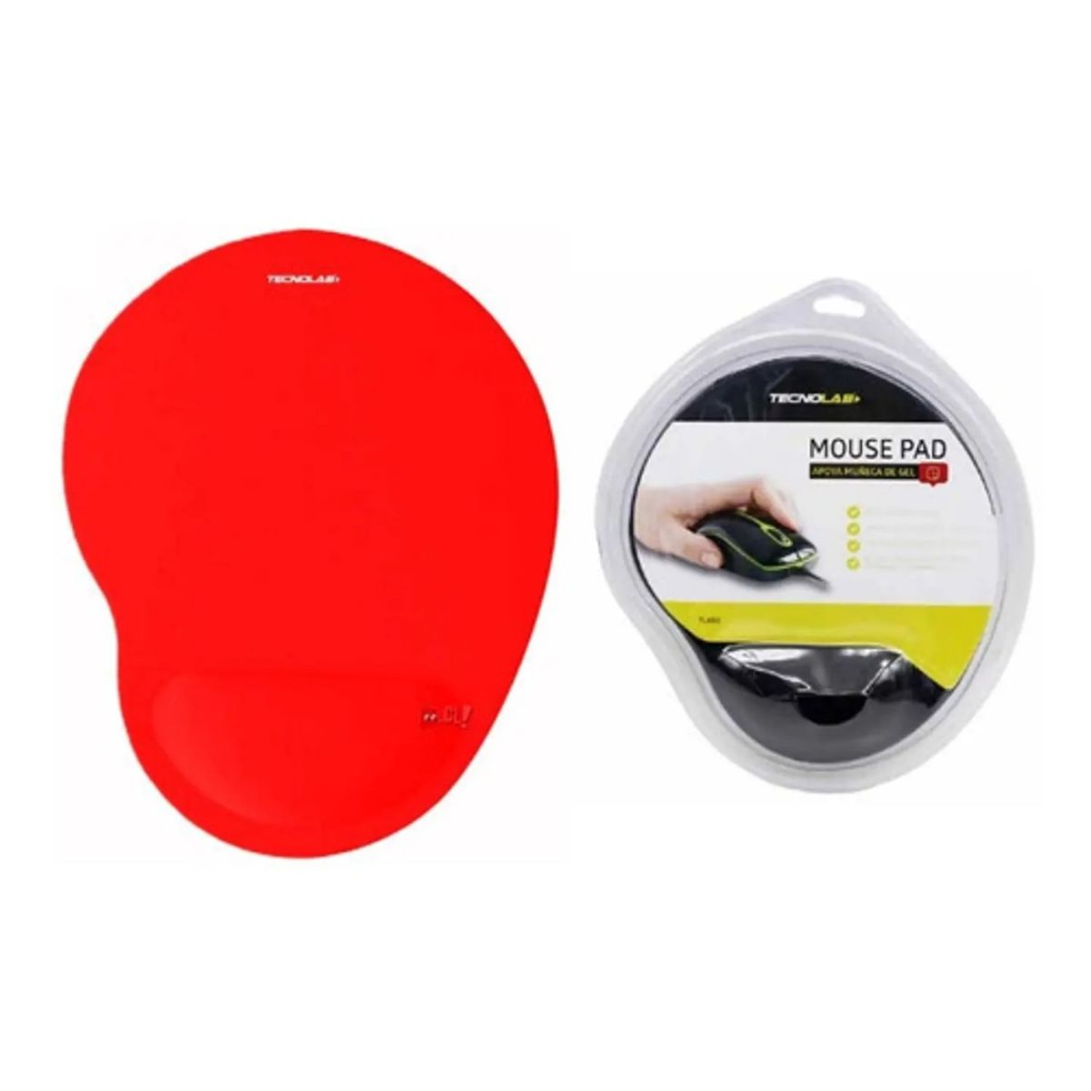 TECNOLAB - Mouse Pad Con Apoya Muñeca De Gel Rojo - Ps