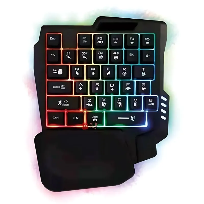 REPTILEX - Teclado Gamer De Una Mano 35 Teclas Retroiluminado - Ps