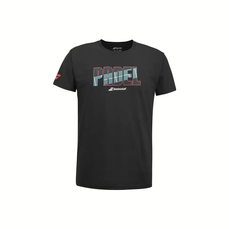 BABOLAT - Polera Babolat Padel Cotton Tee Negra Tenis Padel