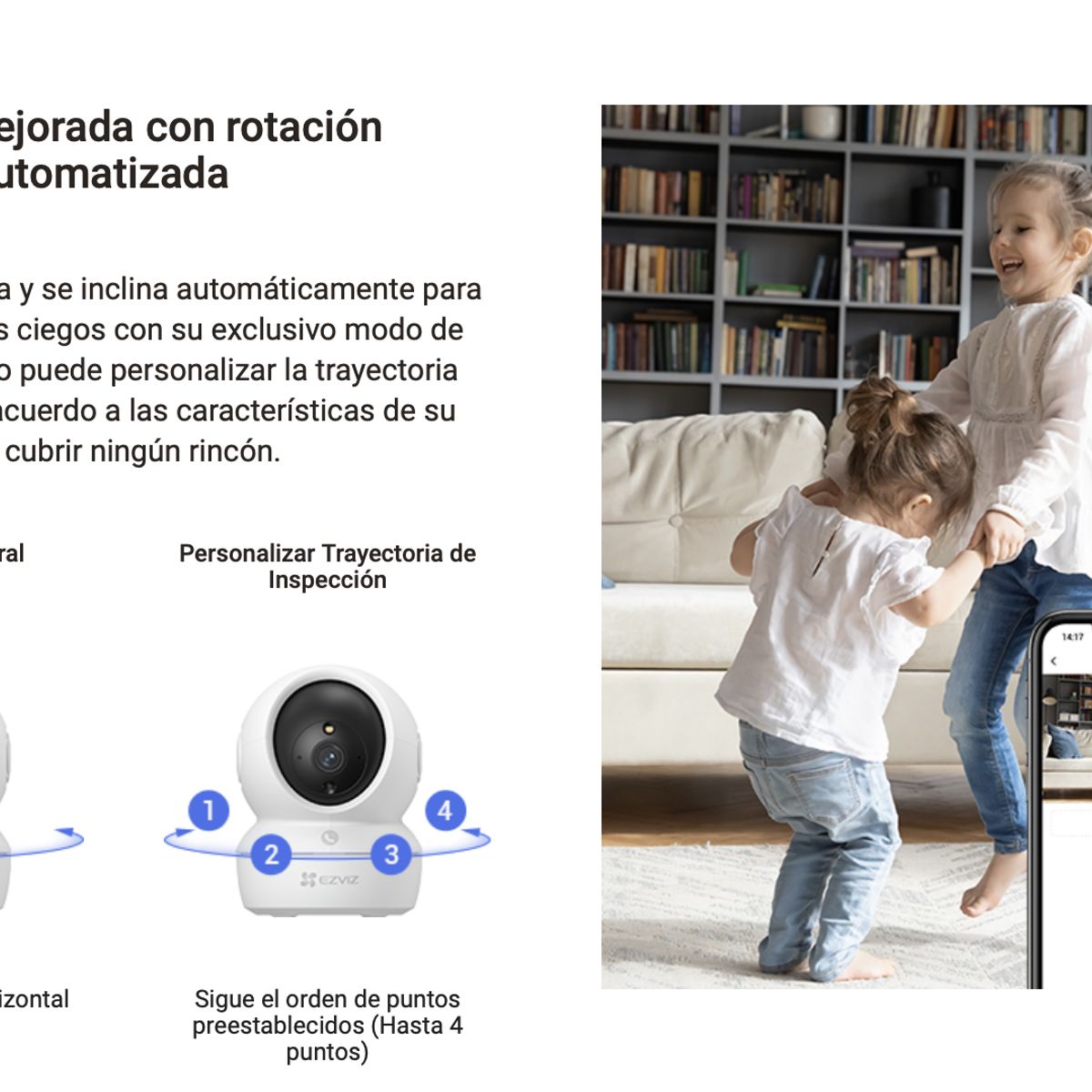 EZVIZ - Smart Cámara Ezviz De Interiores 2k Pro Giratoria Wi-fi Rj45