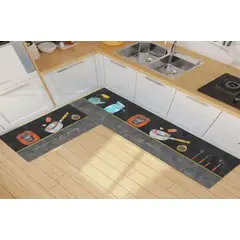 GENERICO - Pack 2 Alfombra De Cocina Antideslizante Piso Entrada De Baño