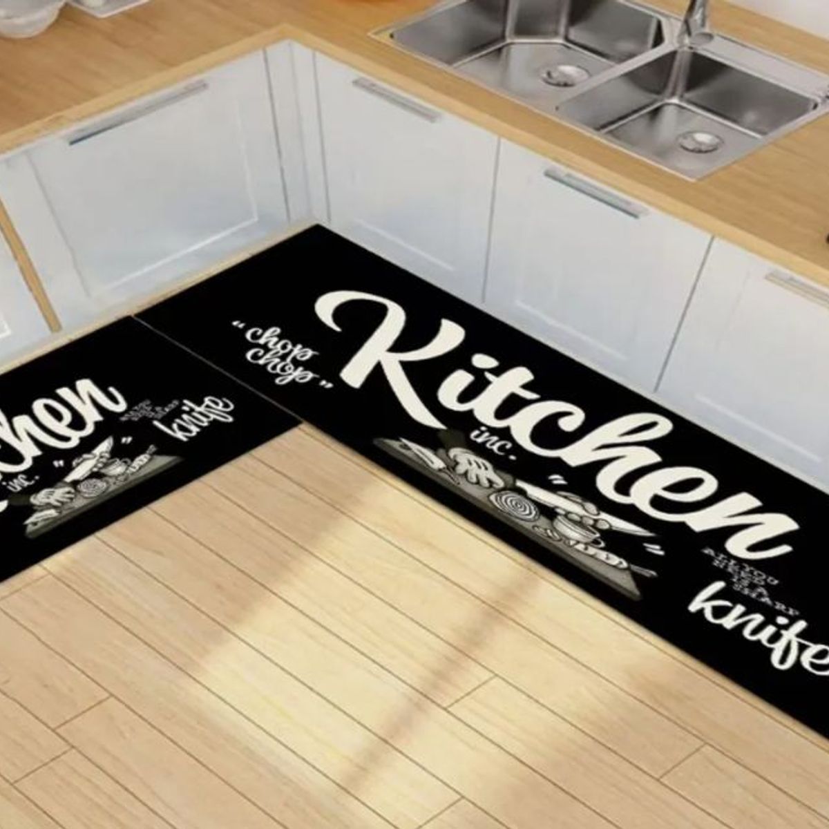 GENERICO - Pack 2 Alfombra De Cocina Antideslizante Piso Entrada De Baño