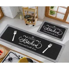 GENERICO - Pack 2 Alfombra De Cocina Antideslizante Piso Entrada De Baño
