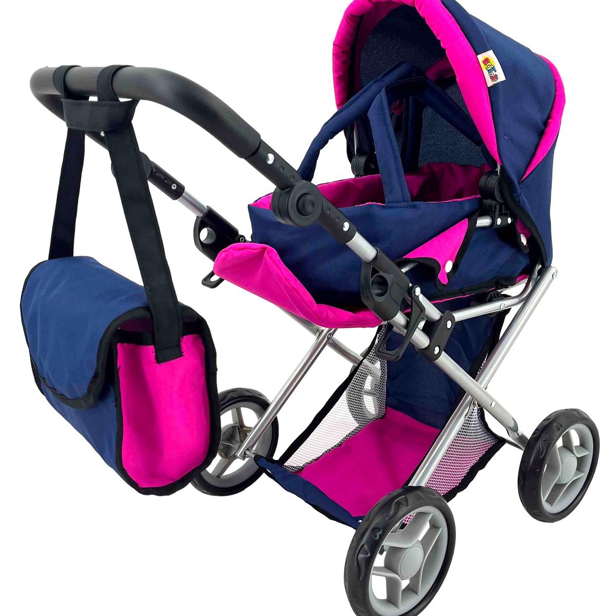 BESTOYS - Coche Muñeca Cuna Travel Y Bolso Bestoys Azul
