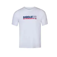 BABOLAT - Polera Exercise Vintage Blanca Tenis Padel
