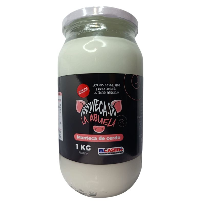 GENERICO - Manteca Cerdo De La Abuela Vidrio 1Kg Orgánico Sin Lactos