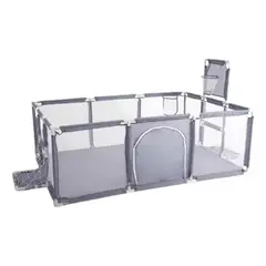 GENERICO - Corral de Seguridad Para Bebes Rectangular gris 180x120