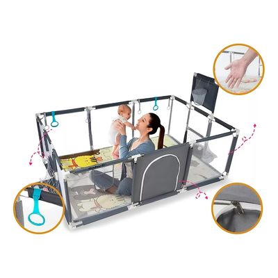 Imagen 2 del producto Corral de Seguridad Para Bebes Rectangular gris 180x120