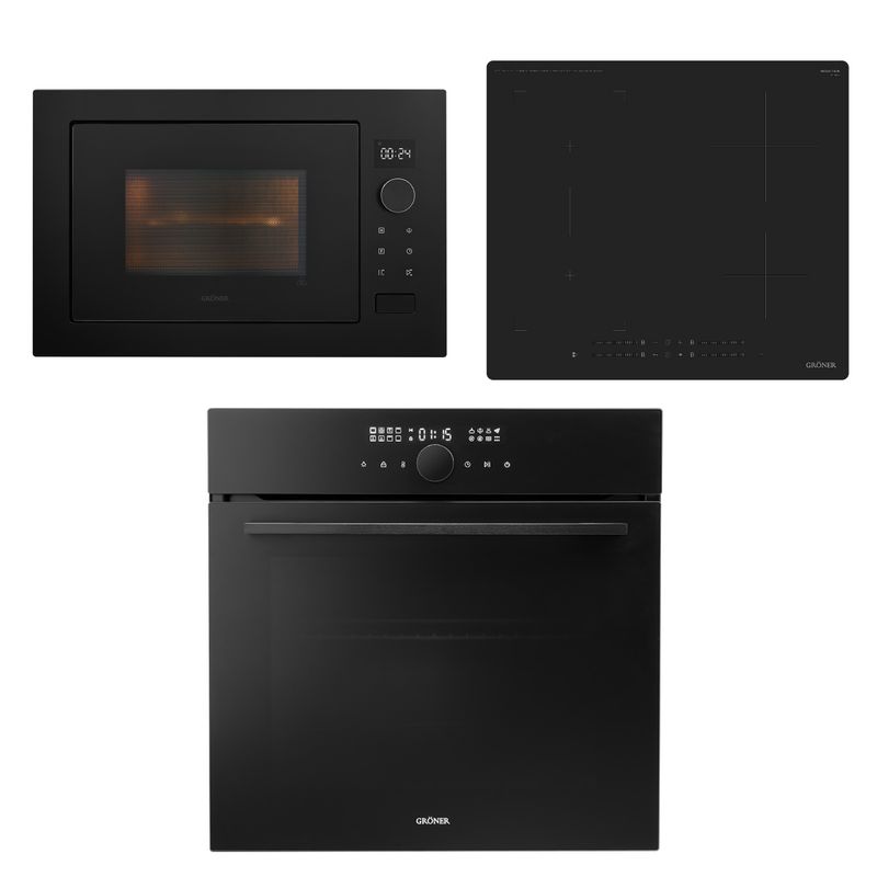 GRONER - Kit de Electrodomésticos Black Matte 4Q