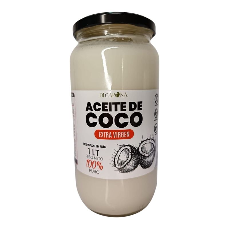 GENERICO - Aceite Coco Orgánico Extra Virgen 1l Di Capona Vidrio