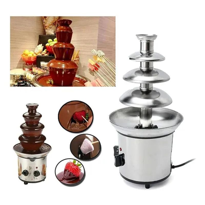 GENERICO - Cascada Fuente De Chocolate 4 Nivel Fondue Chocolate Fiesta