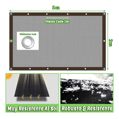 Imagen 2 del producto 95% Lona De Malla Para Sombra 2X5M Para Jardín Patio Plantas