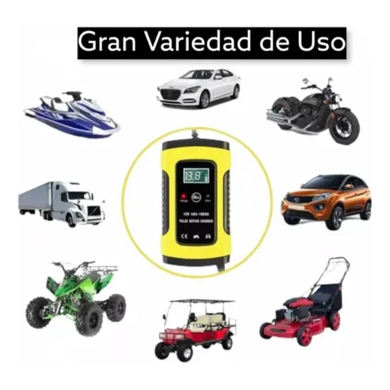 GENERICO - Cargador Auto Inteligente Batería 12v Auto Moto Carga Rápida
