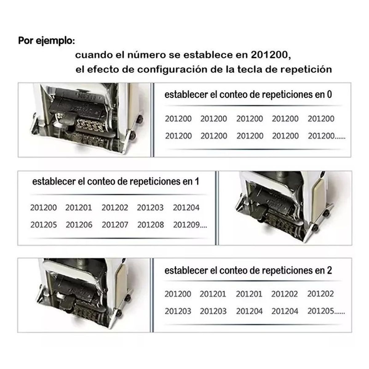 GENERICO - Timbre Foliador Foleador Numerador Automático De 6 Digitos