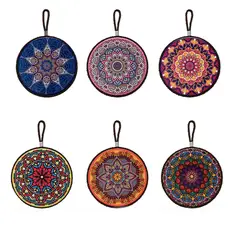 PUREPOWER - 6 Piezas Posavasos Bohemios Cerámica Corcho, Diám 6.61 Pulg - Vintage