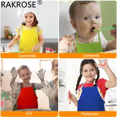 EDWINAYY - Delantal De Cocina Ajustable Mini Chef Para Niños 24pcs