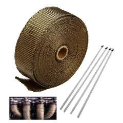 GENERICO - Cinta Térmica Fibra De Titanio 10mt＋ 4 Abrazadera Metálica