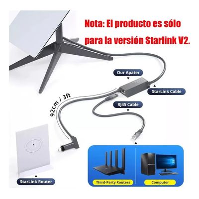 Imagen 2 del producto Adaptador Para Starlink Internet Para V2 Gen2 Cable Ethernet Utp