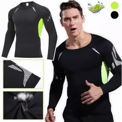 EDWINAYY - Camiseta De Compresion De Hombre Manga Larga Secado Rapido