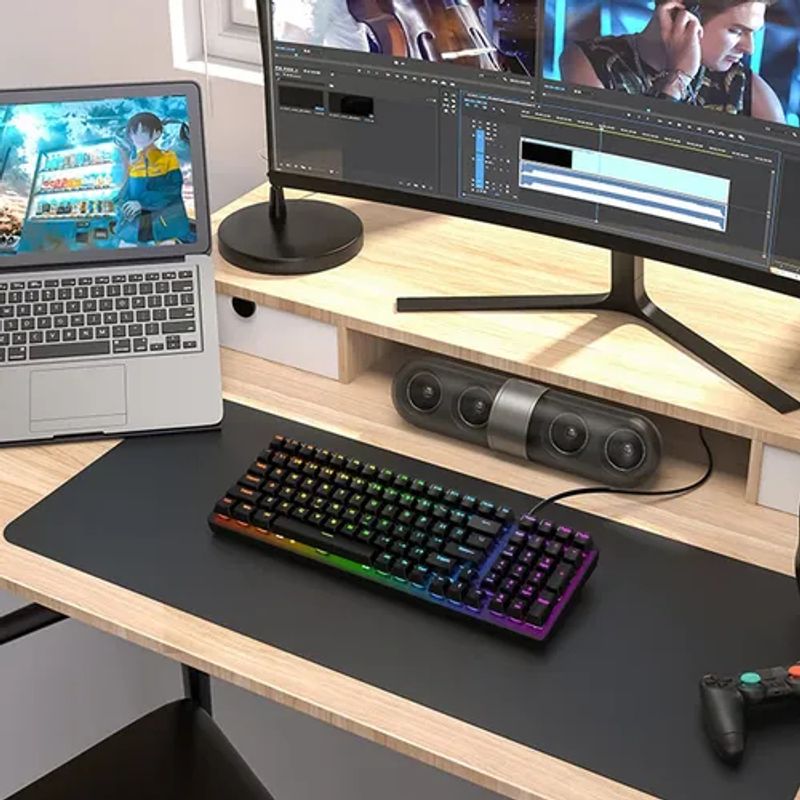 GENERICO - Teclado Mecánico Alambrico Español 104 Teclas Con Ñ Rgb Pc
