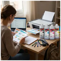 MALIK - Pack 4 Litros compatible Epsn E/tank L4160 L4260