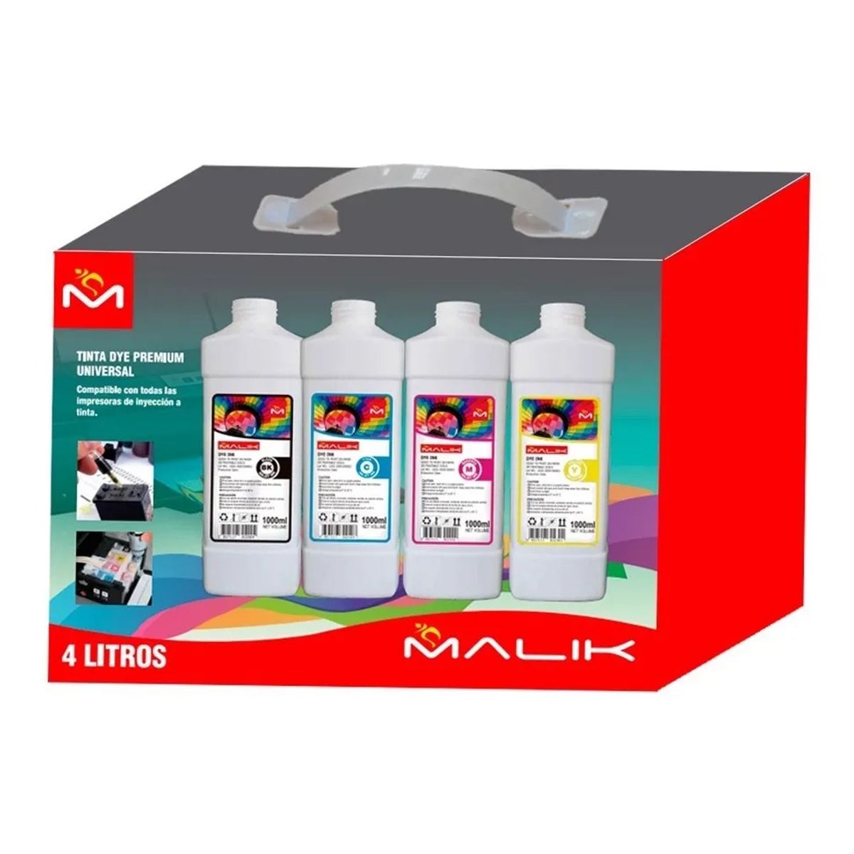 MALIK - Pack 4 Litros compatible Epsn E/tank L14150