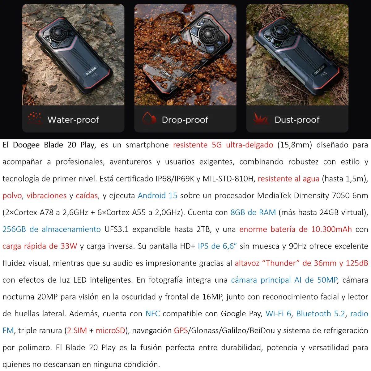 DOOGEE - Doogee Blade 20 Play Rugged 5G Android 15 50MP 10300mAh
