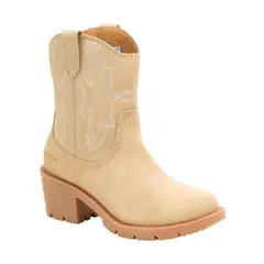 CAT - Bota Texana Gamuza Rewrite Frontier Mujer Beige