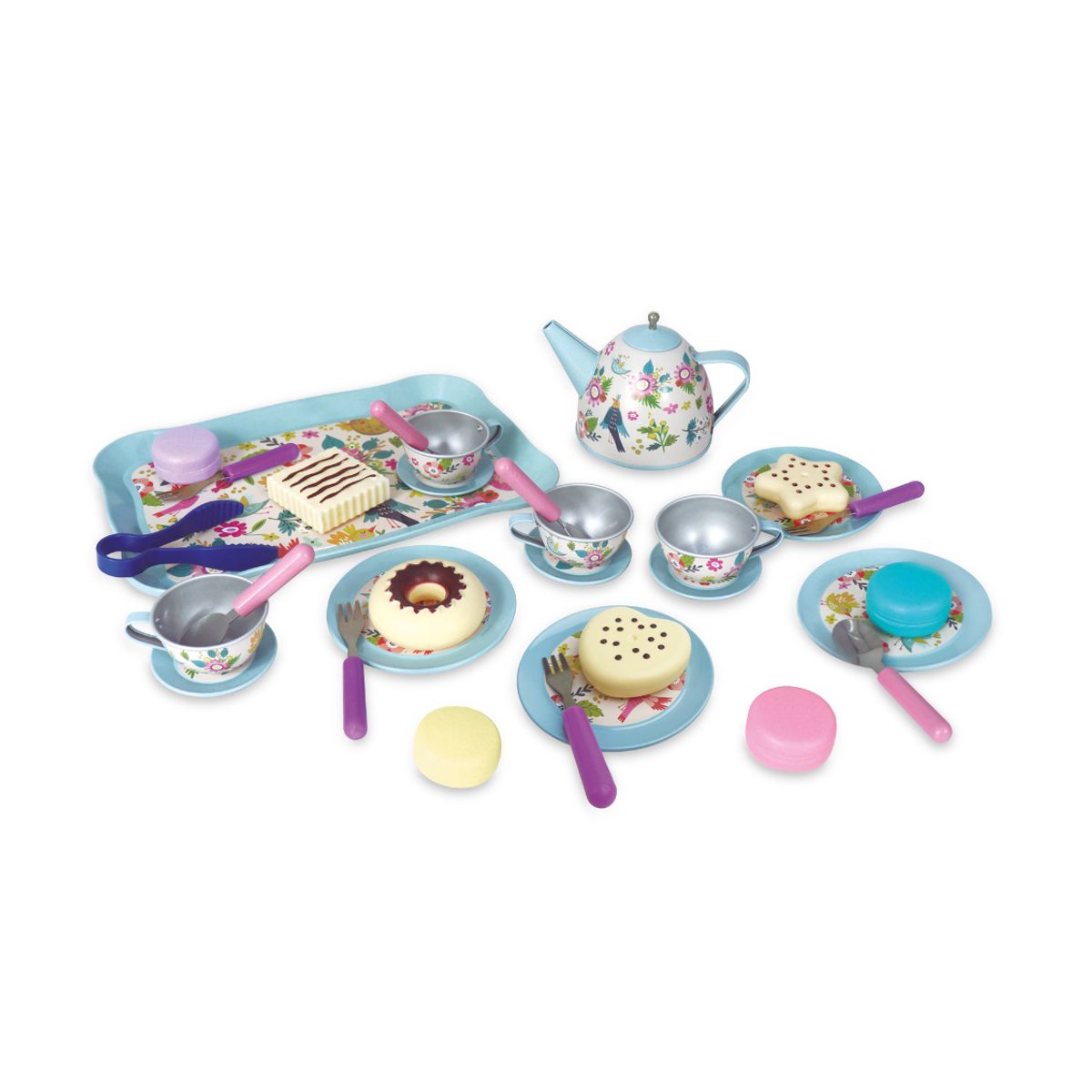 SWEET HOME - Juguete Set de Té de Metal 32 Pzs con Tazas y Accesorios