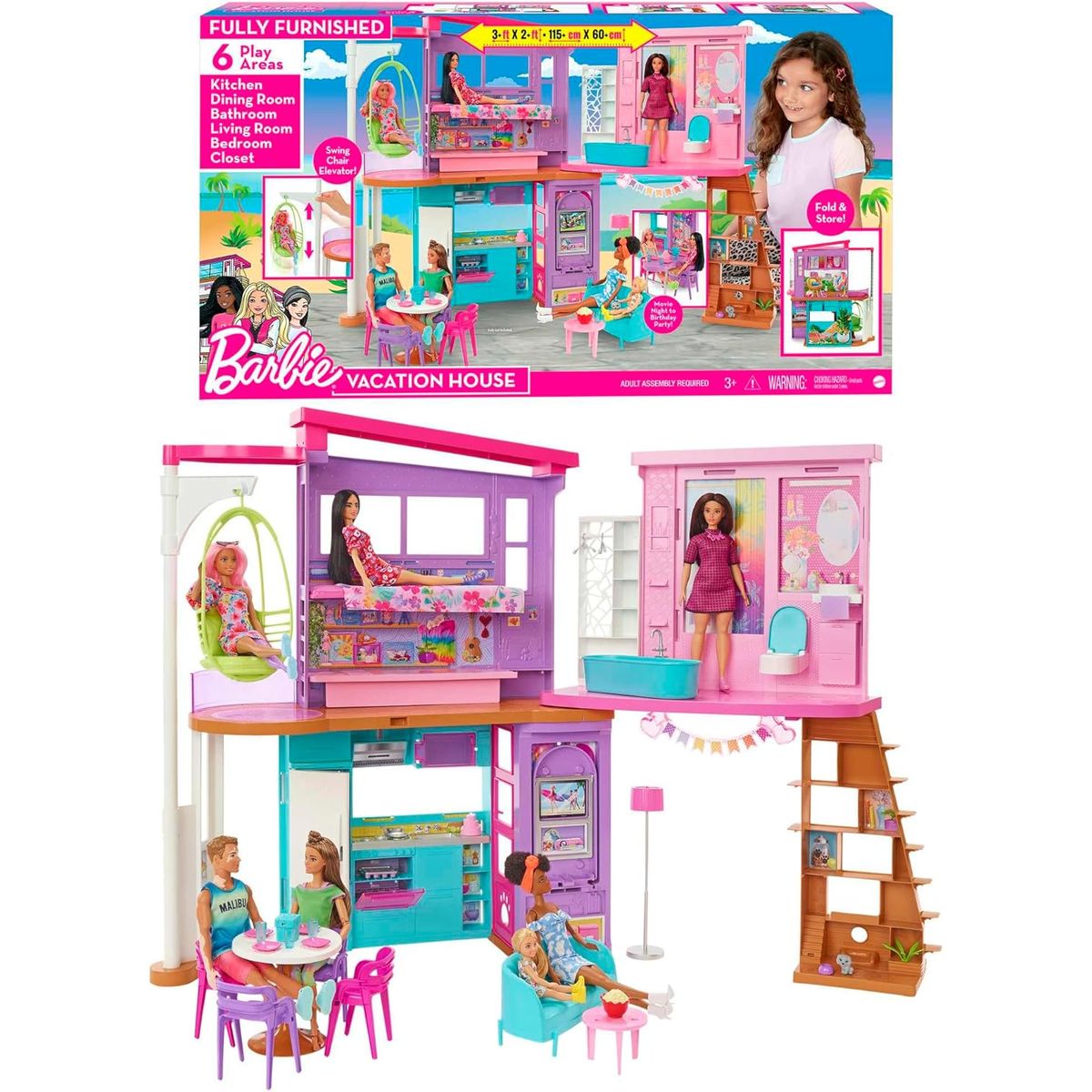 MATTEL - Barbie Casa Malibu  Explora la Mansión de Ensueño de Barbie