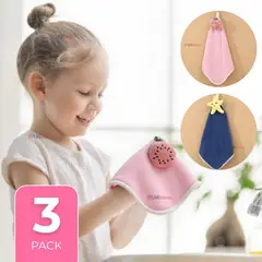 JUMP KIDS - Pack 3 Toalla de Manos 100% Algodón Niña Surtido