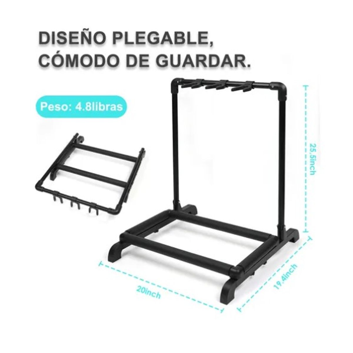 ESHOPANGIE - Atril Soporte Triple Para Guitarra Y Bajo Portatil