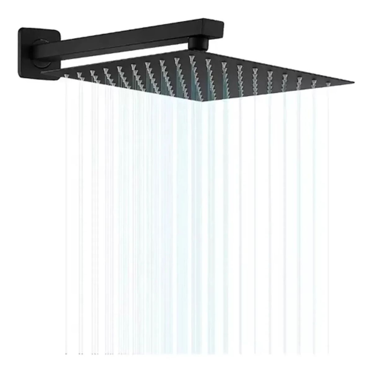 YOMYM - Plato Ducha Cuadrado Negro 25cm + Brazo 40 Cm Negro