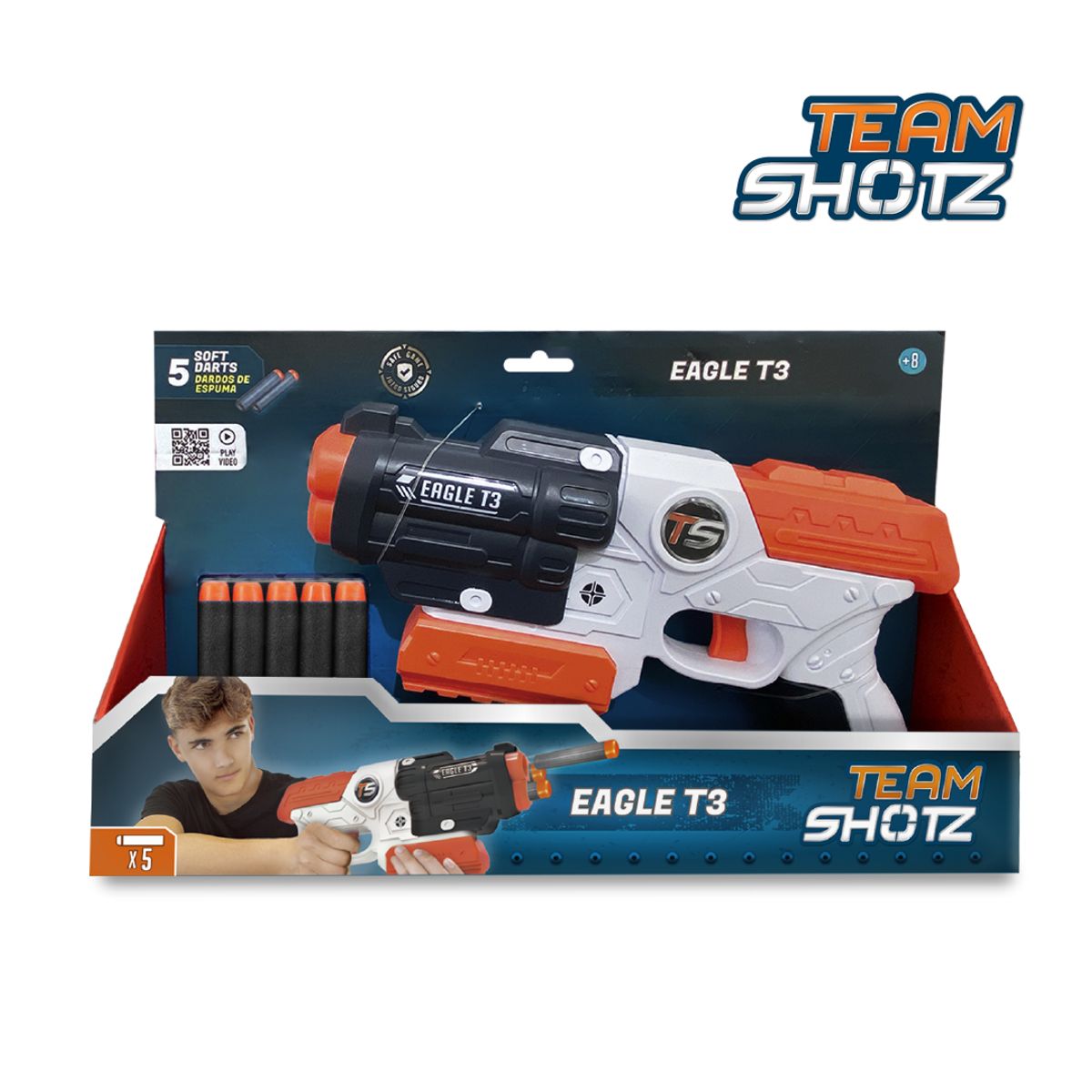 TEAM SHOTZ - Juguete Lanzador Dardos Espuma Niños