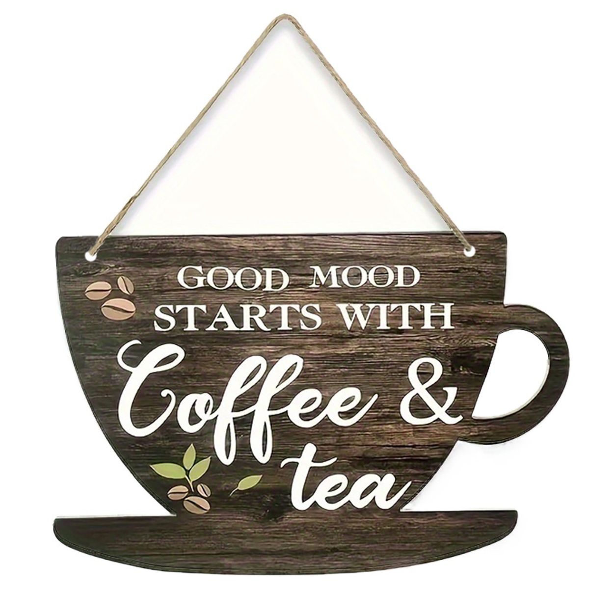 VATYERTY - 1 letrero rústico de madera para café y té