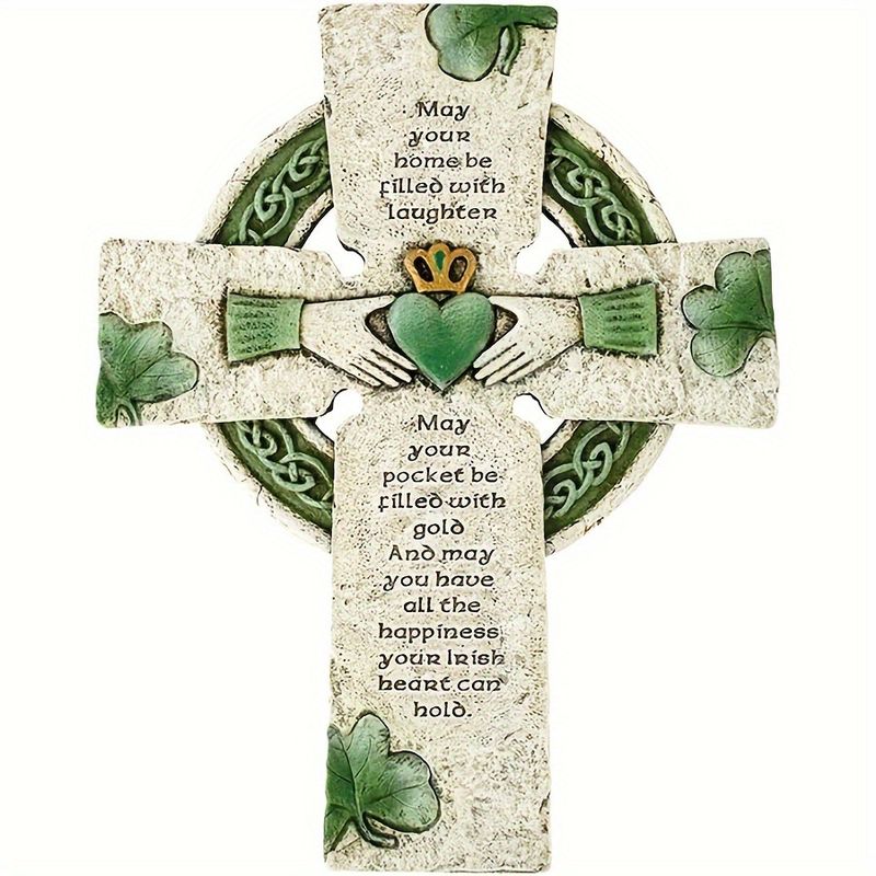 VATYERTY - Cruz de pared con bendición irlandesa resina y madera manufacturada