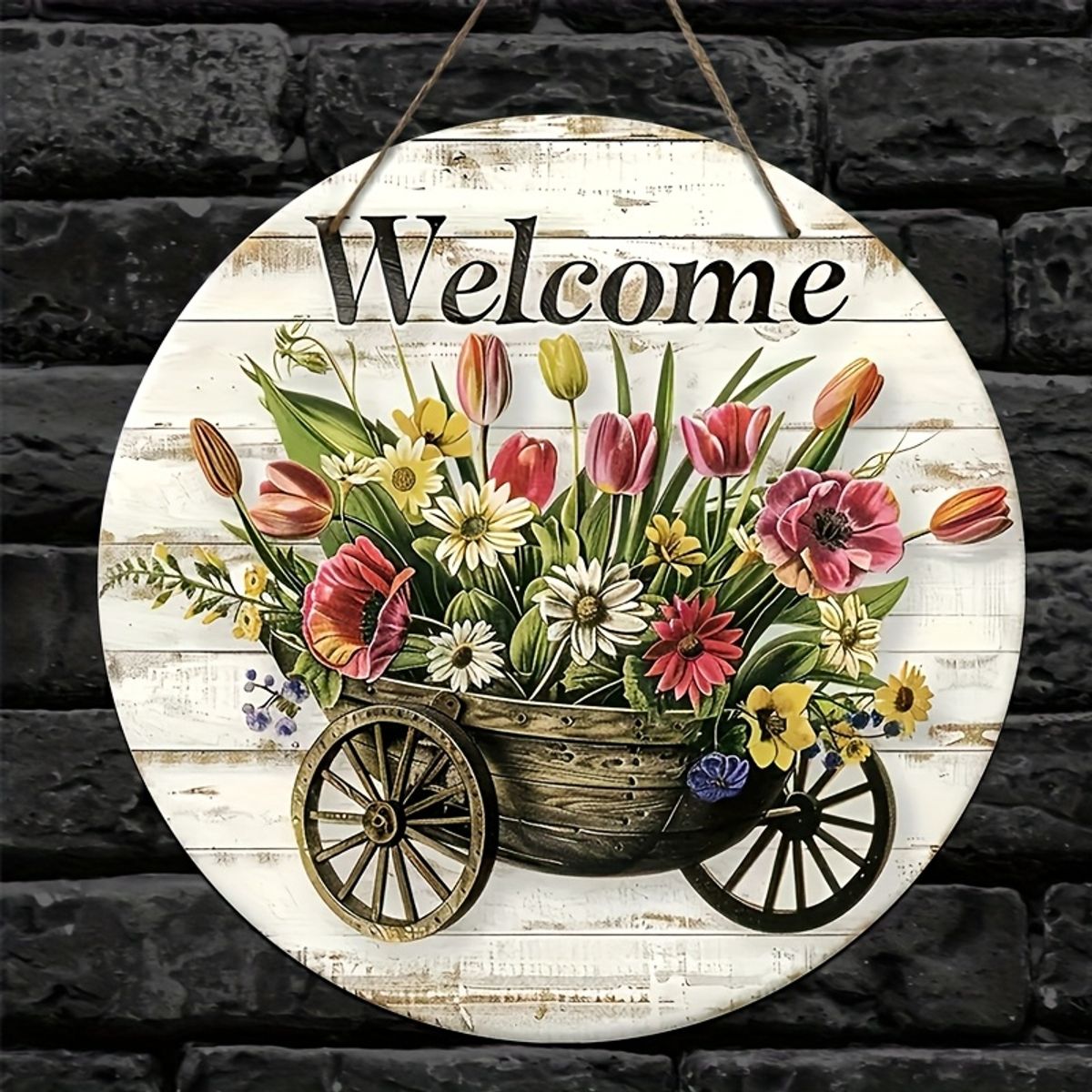 VATYERTY - Decoración floral colgante de madera