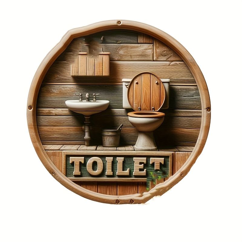VATYERTY - Letrero vintage de madera para baño