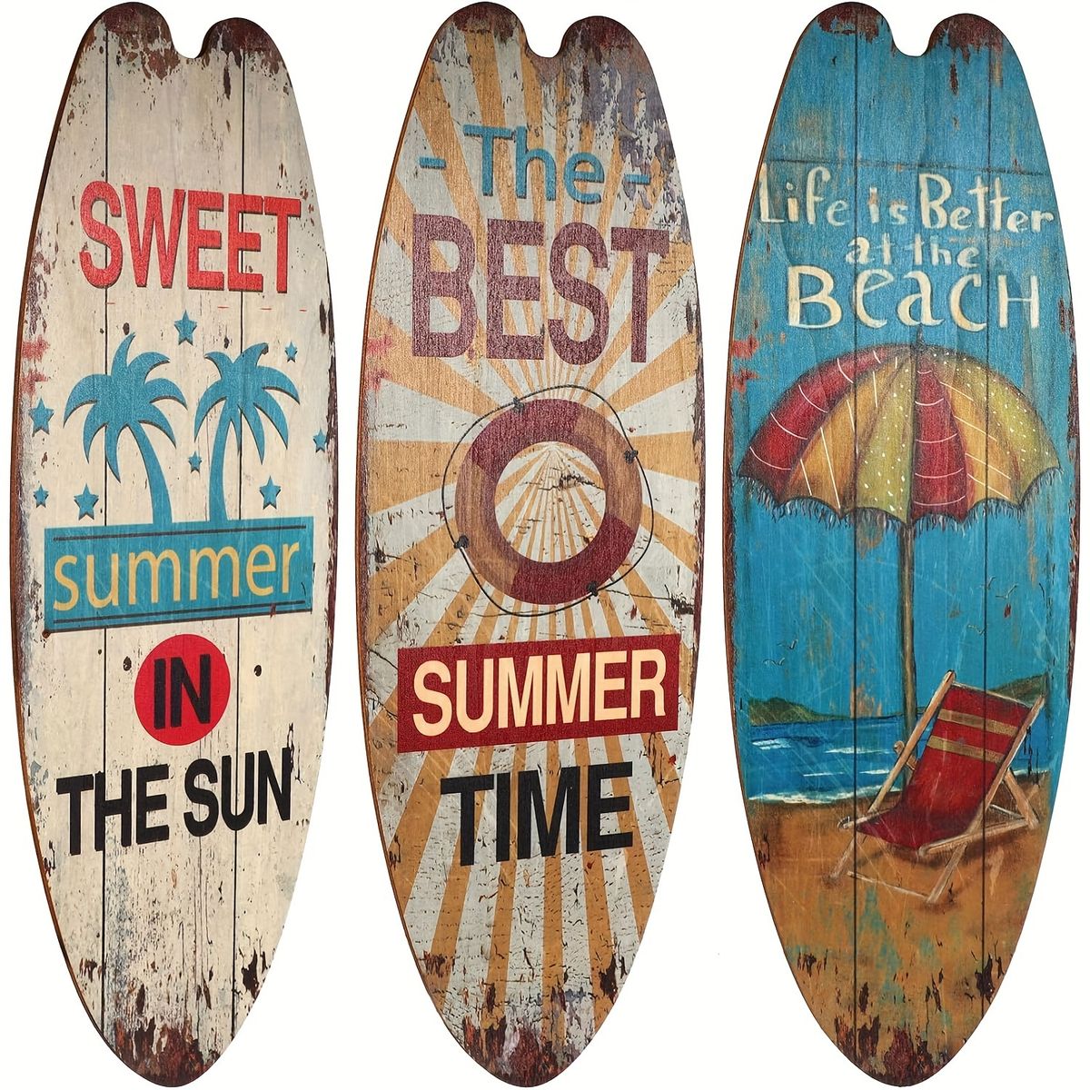 VATYERTY - 3 tablas de surf decorativas de 45 x 15 cm