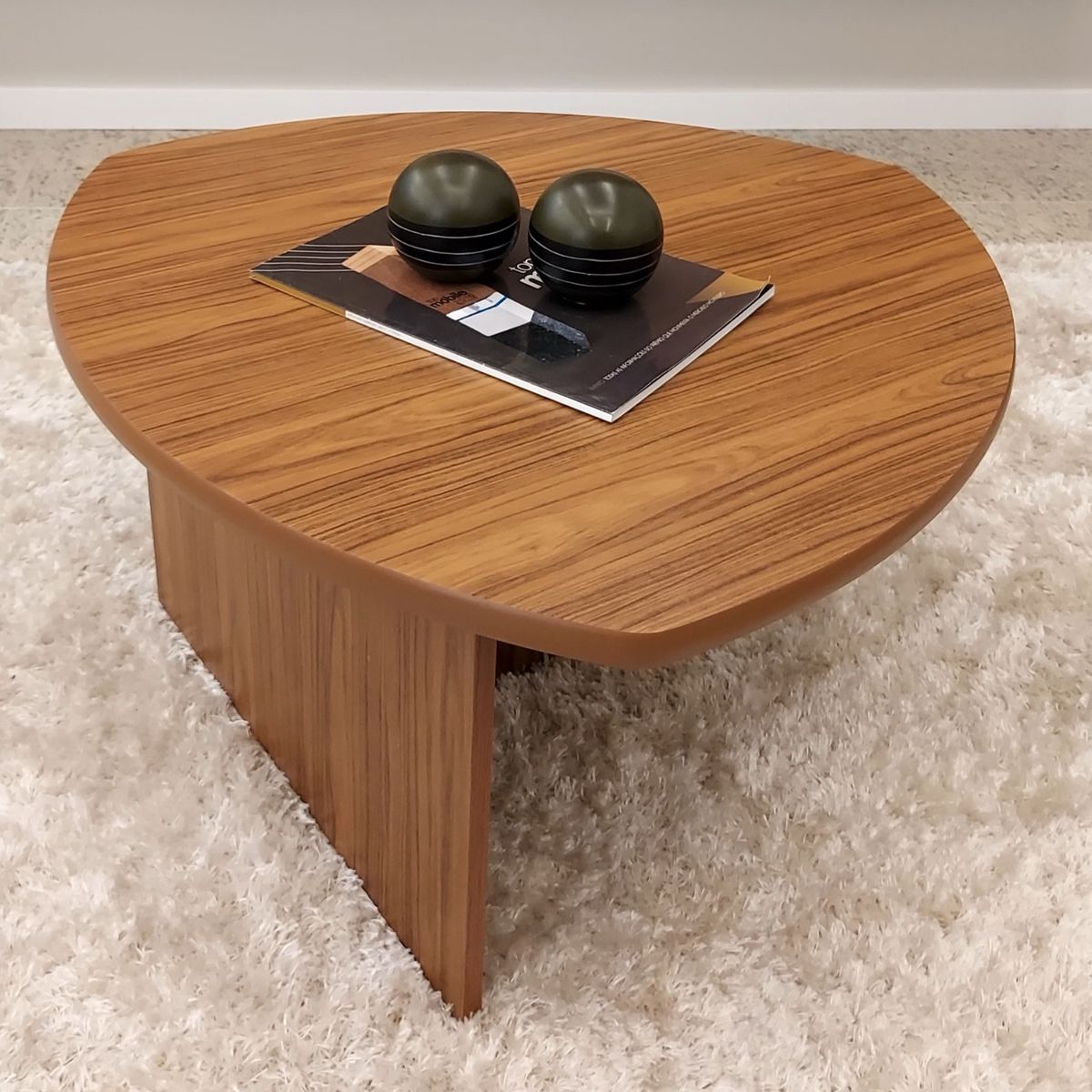 EXIT - Mesa de Centro Ovalada 76x40x76 cm Marrón - Delta