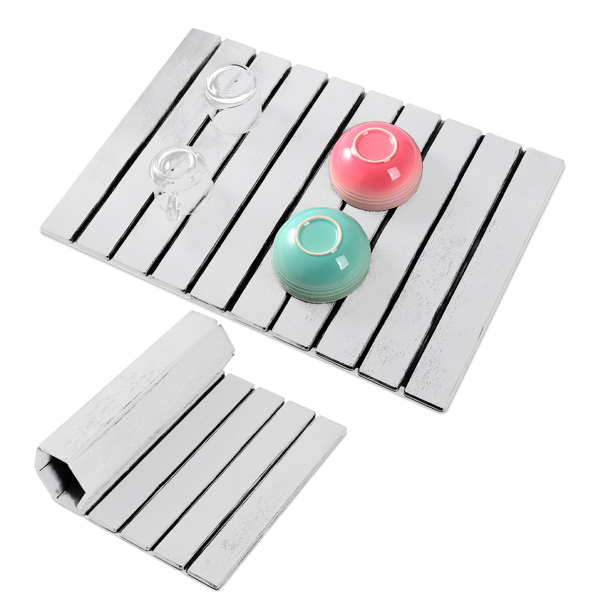 GENERICO - Tapete Alfombrilla Escurridor loza Absorbente Plegable Color Blanco