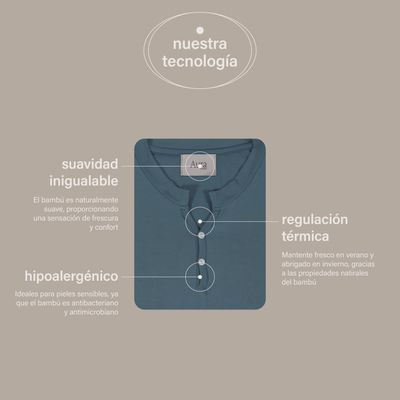 Imagen 2 del producto Set Pijama Largo Hombre 100% Bambú Ultrasuave