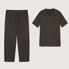 HYPNOS - Set Pijama Largo Hombre 100% Bambú Ultrasuave