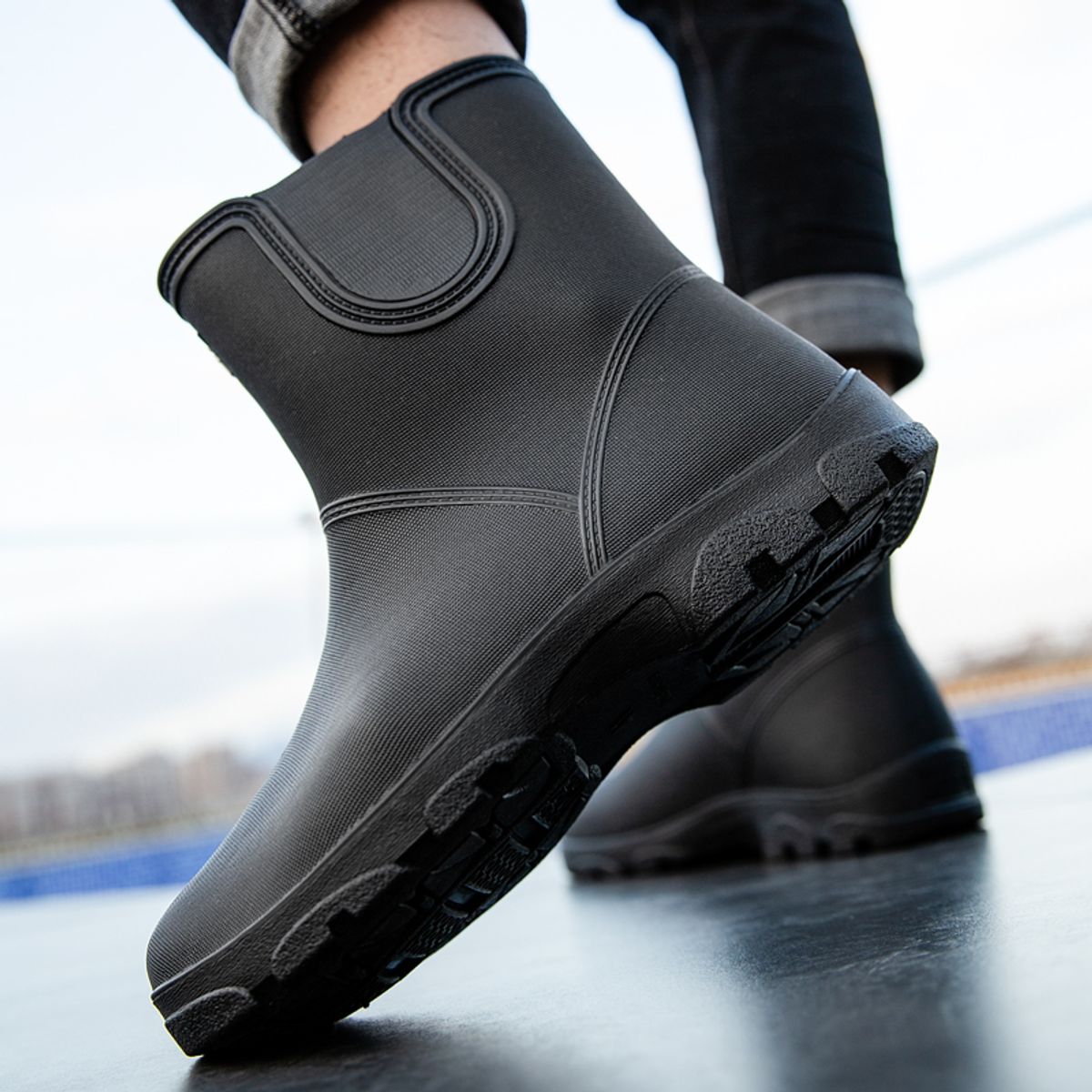 SHANDIAN - Botas de Agua Antideslizantes Hombre