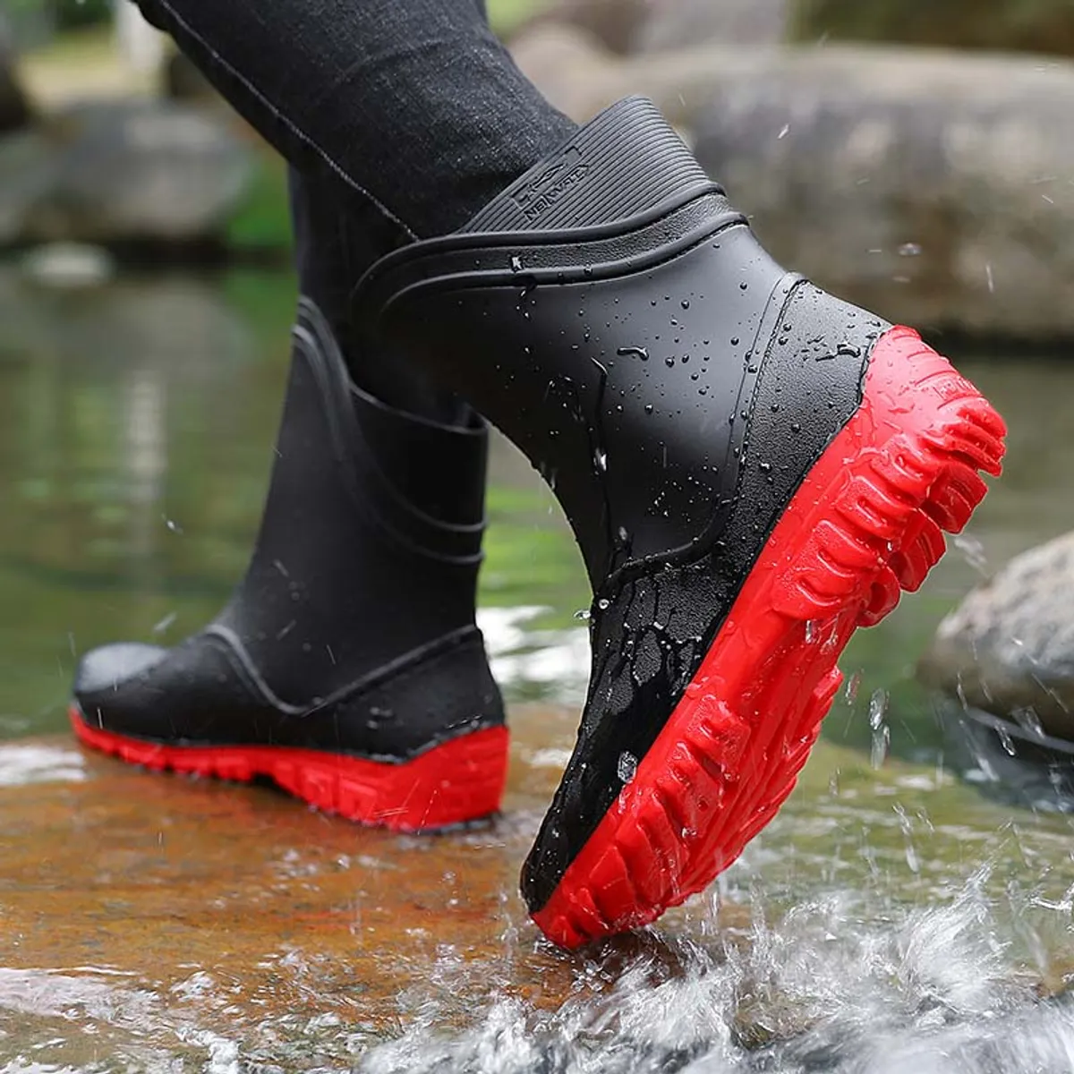 SHANDIAN - Botas de Agua Antideslizantes Hombre