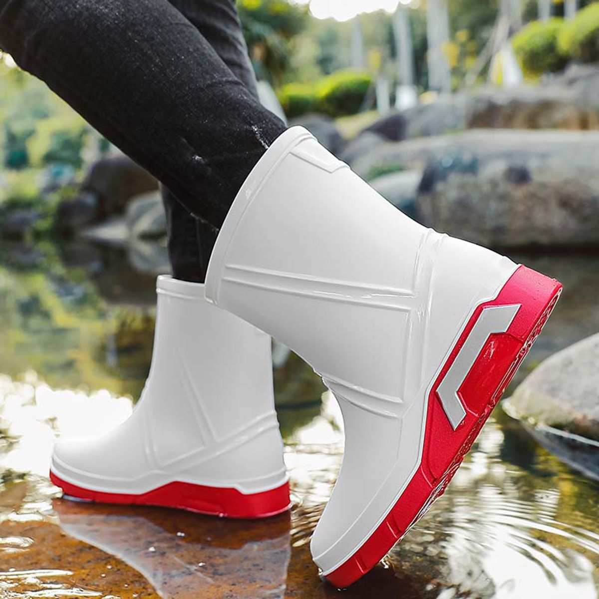 SHANDIAN - Botas de Agua Antideslizantes Hombre