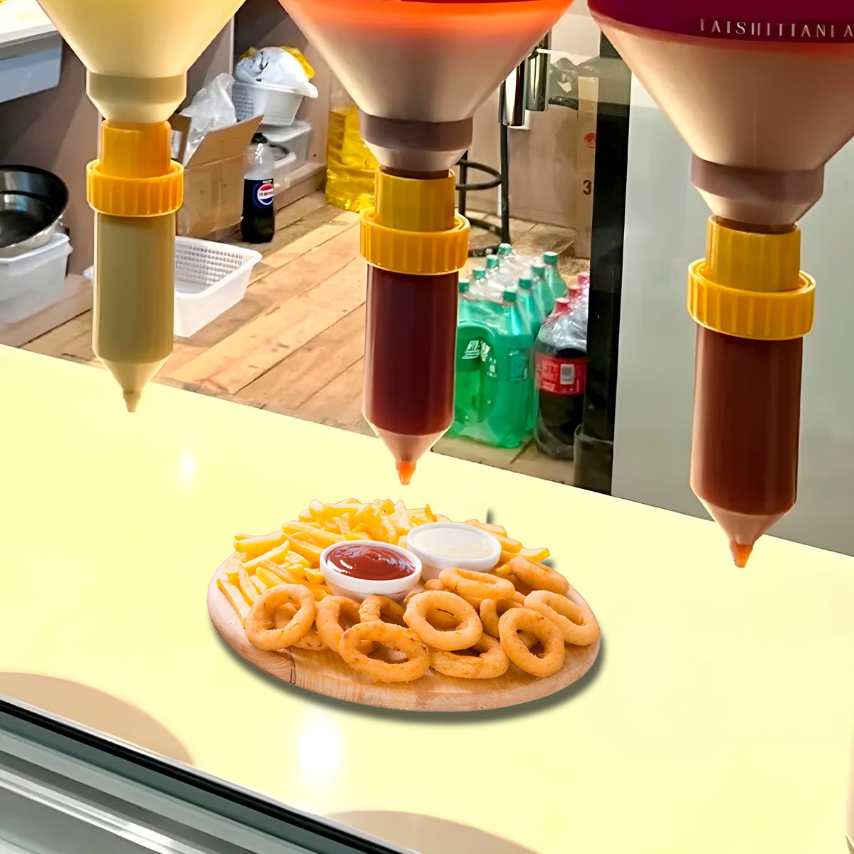 GENERICO - Salsero Dispensador Salsas Botella Colgante 3,5 L